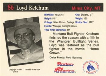 1991 Rodeo America Set B #86 Loyd Ketchum Back